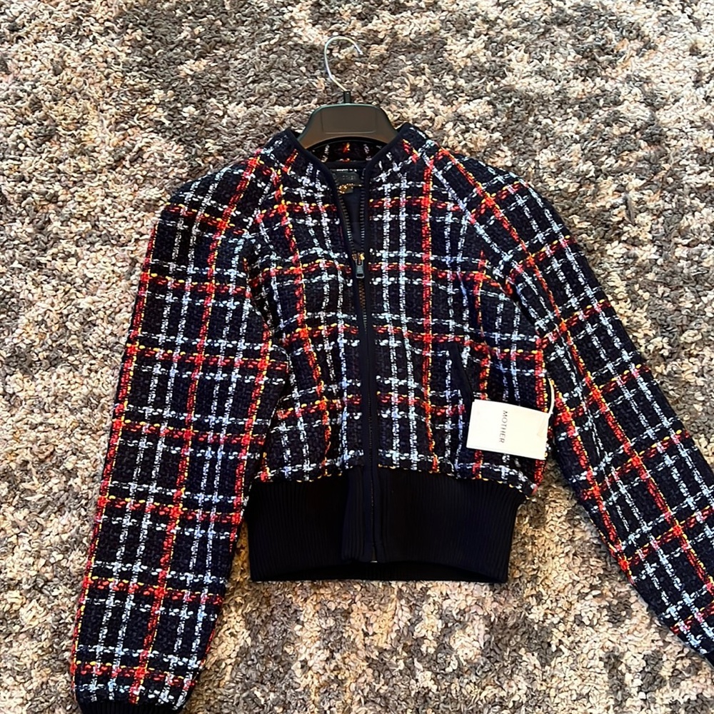 Mother The Mock Neck Ribbed Jacket size Small